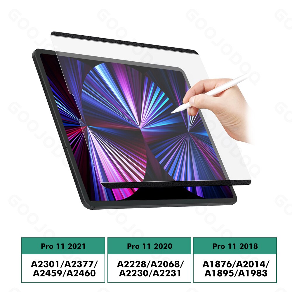 Magnetic Like Paper Screen Protector for iPad Pro 11 12 9 Feel-Paper Screen Protector for iPad Air 4 5 iPad 8 9 Generation: Pro 11 2021-2018