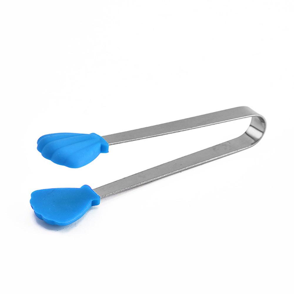 1PC Kitchen Silicone Clip Fruit Tongs Salad Serving Stainless Steel Handle Utensil Kitchen Accessories Tools: 01