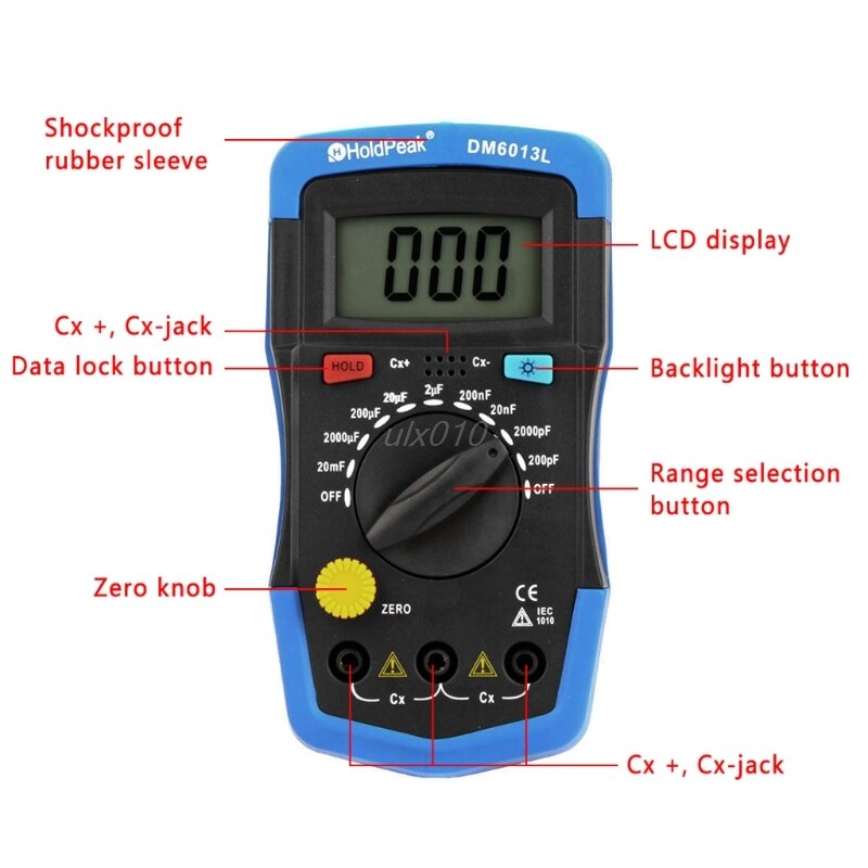 Handheld Digital Capacitance Meter Capacitor Tester Capacimeter Electronic Auto &amp;