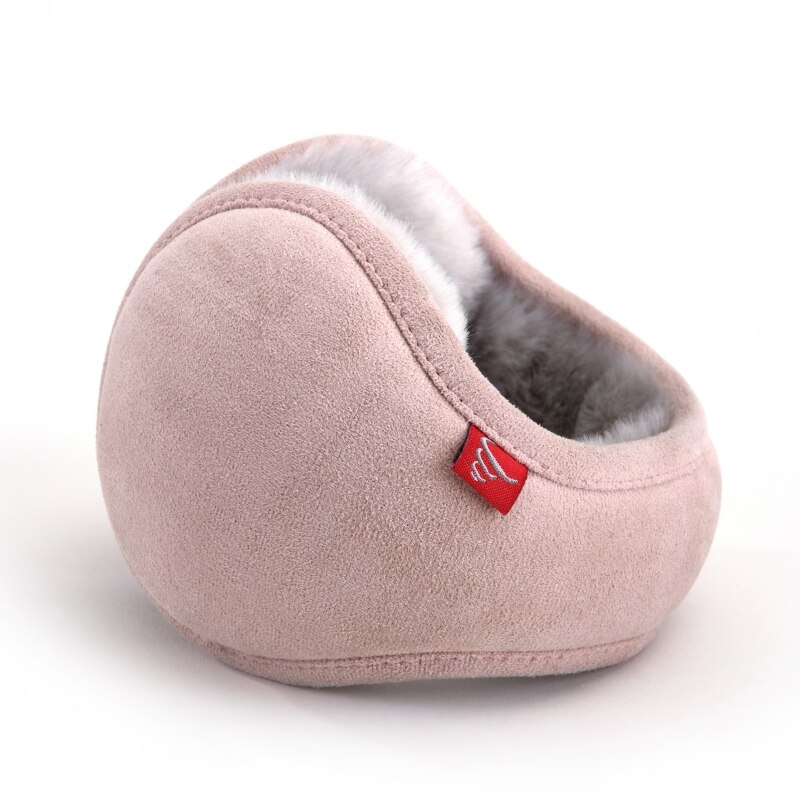 Mocka öronskydd unisex lammull varmare öronskydd varma öronkåpor täcka öronvärmare öronkåpor öronklapp varmare flickor vinter öron: Rosa