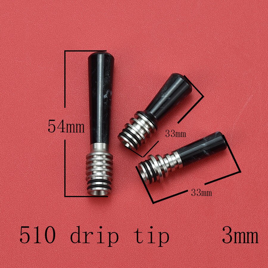 Tipo de sabor largo 510, junta de paja POM SS, resistencia al calor, boquilla de diámetro estrecho de 3mm