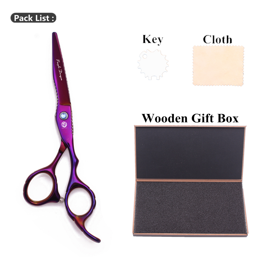 Purple Dragon 6" JP Steel Hairdresser Set Haircut Thinning Shears Hair Cutting Scissors Barber Scissors 1011# Gold: 1011 Zi C-6H