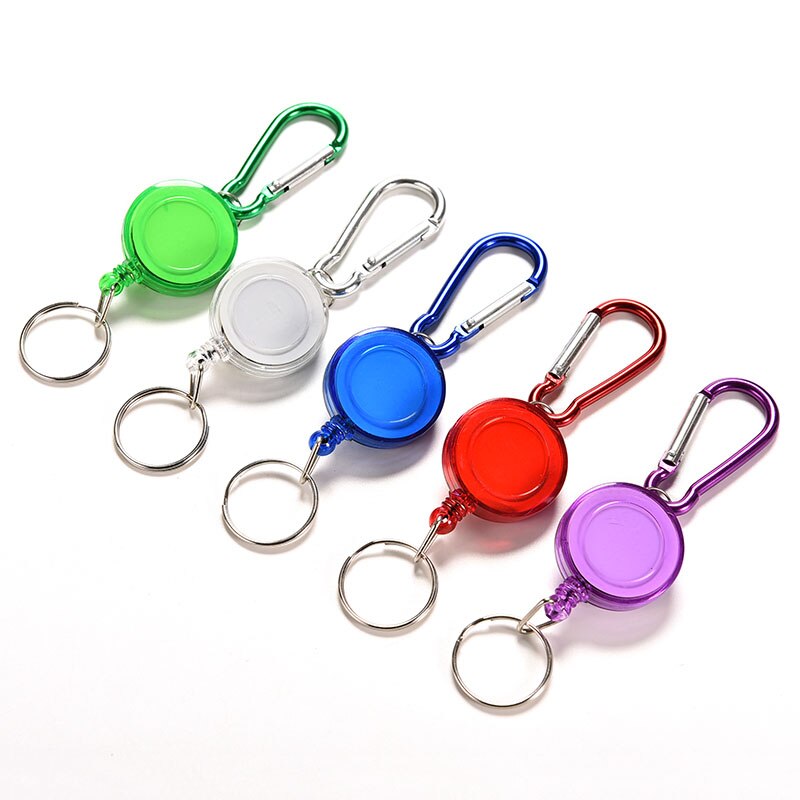 Key Chain Metal Card Badge Holder Colourful Colourful Retractable Strap Carabiner Clip Card label