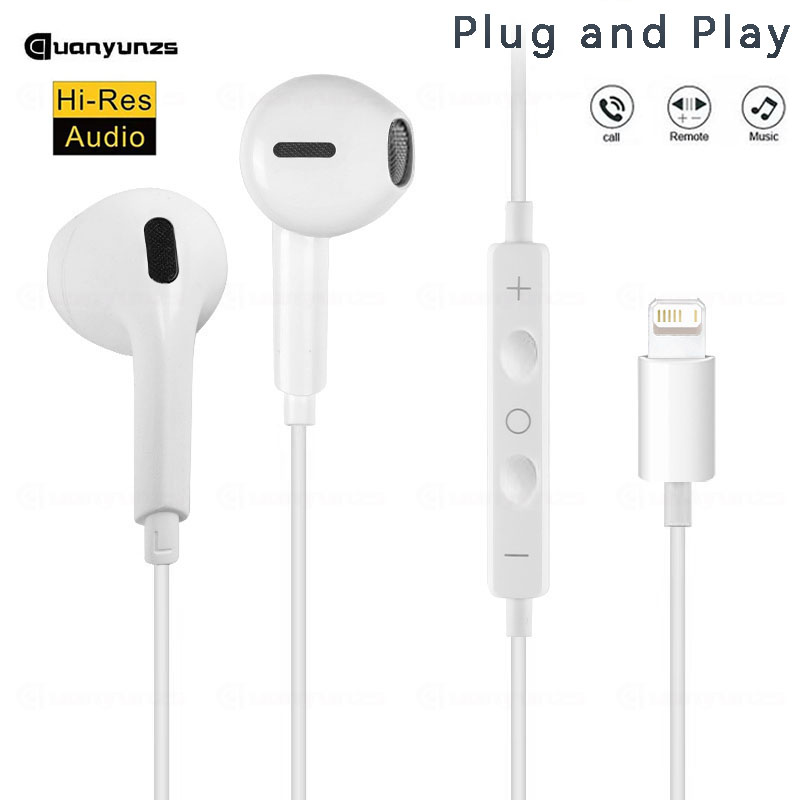 Bedrade koptelefoon Type c Oordopjes voor Apple Lightning-hoofdtelefoon met lijn Iphone 5 6 8 7 Plus X XS MAX XR 10 11 12 13 14 Pro 15 16