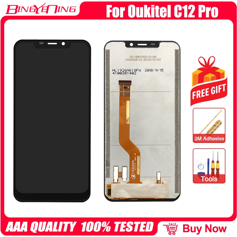 Oukitel – ensemble écran et châssis 100% d'origine, module d'affichage de réparation de remplacement pour C12 Pro/C15 Pro/C17 Pro/C18 Pro/C19 Pro/C21