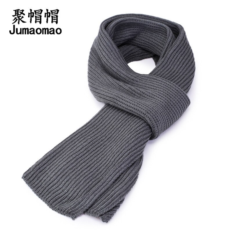 Winter Pure Color Knit Scarf Male Collar Contracted Men Wool Scarf Warm Thickening Shawl Scarves for Ladies Bufanda Hombre