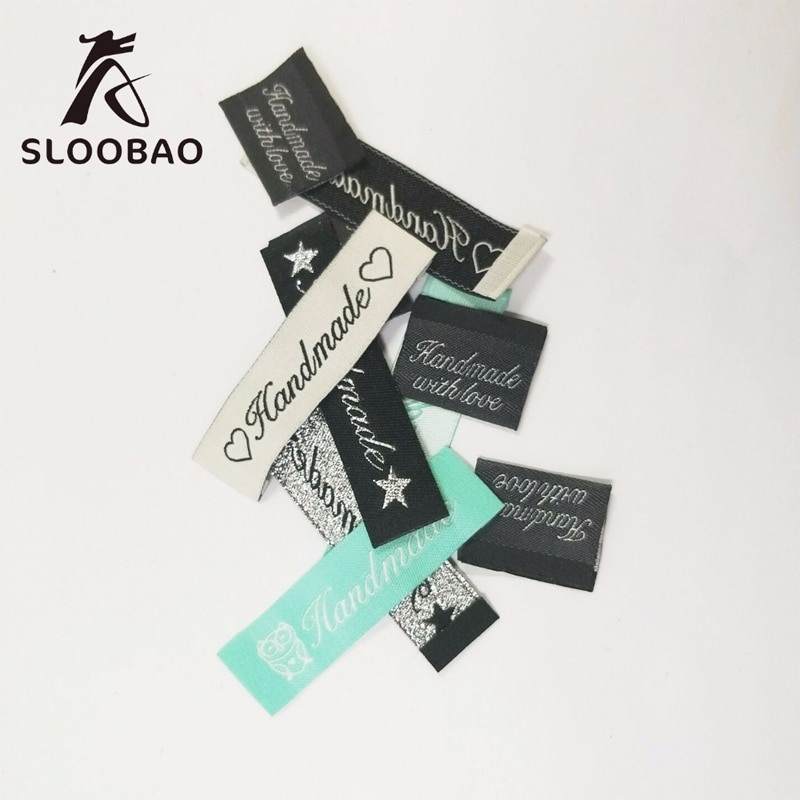 100 sztuk ręcznie etykiety tkane nadający się robić prania akcesoria główne etykiety etykiety odzieżbyć winnym tłoczone tagi DIY flagi etykiety robić szycia odzieży