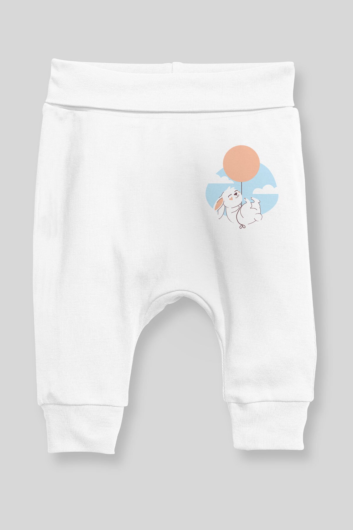 Angemiel Baby Ballon Vliegen In De Lucht Met Kat Baby Boy Harembroek Pantalon Wit