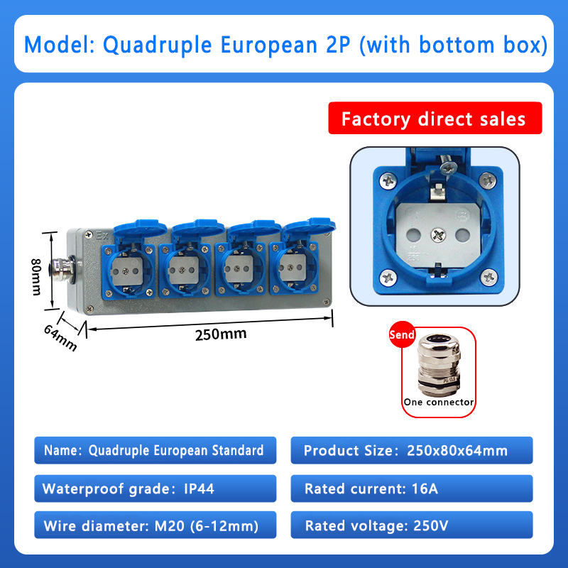Europäischer/französischer/britischer Standard ip44 16a 250v universeller explosions geschützter wasserdichter Steckdosen schalter Stecker britische Steck platine