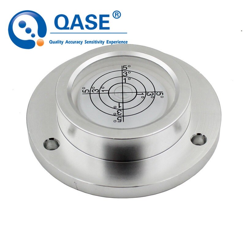 Universal Flange Spirit Level Bubble Circular Bubble Level Bullseye Matal Protractor Horizontal Measuring Instruments