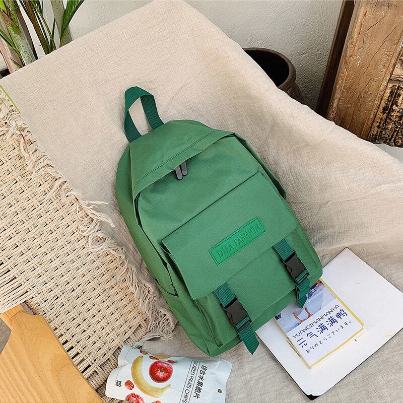 Backpacks Women Unisex Harajuku Large Capacity Chic Womens Korean Style Colorful Appliques Preppy Canvas Backpack: green