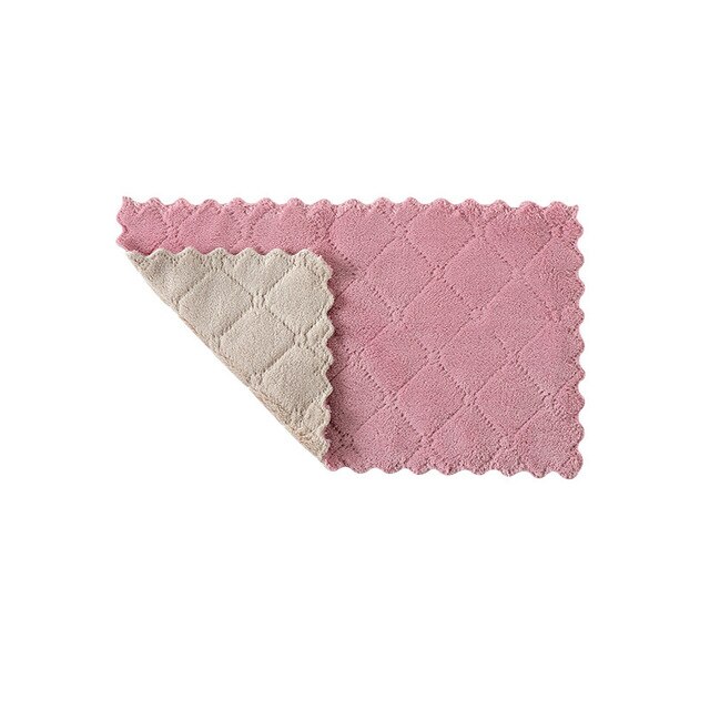 Absorbente de trapo de cocina paño de microfibra cocina plato paño de toalla absorbente trapos de limpieza para lavar los platos de algodón trapos para Cocina: purple grey