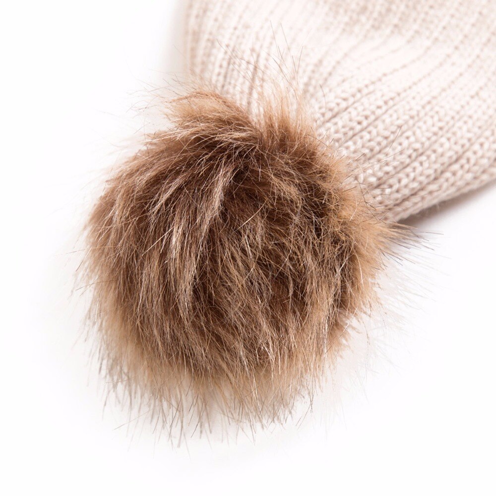 Half a discount Puseky Kid Baby Double Ball Fur Decor Winter Warm Knitted Crochet Necke Scarf