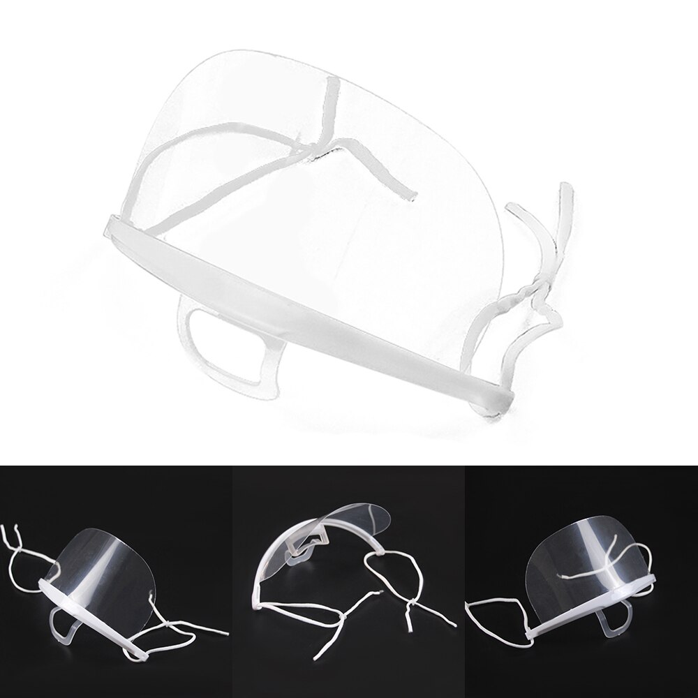 20Pcs Gezondheidszorg Tool Transparante Maskers Permanente Anti Fog Catering Voedsel Hotel Plastic Keuken Restaurant Maskers