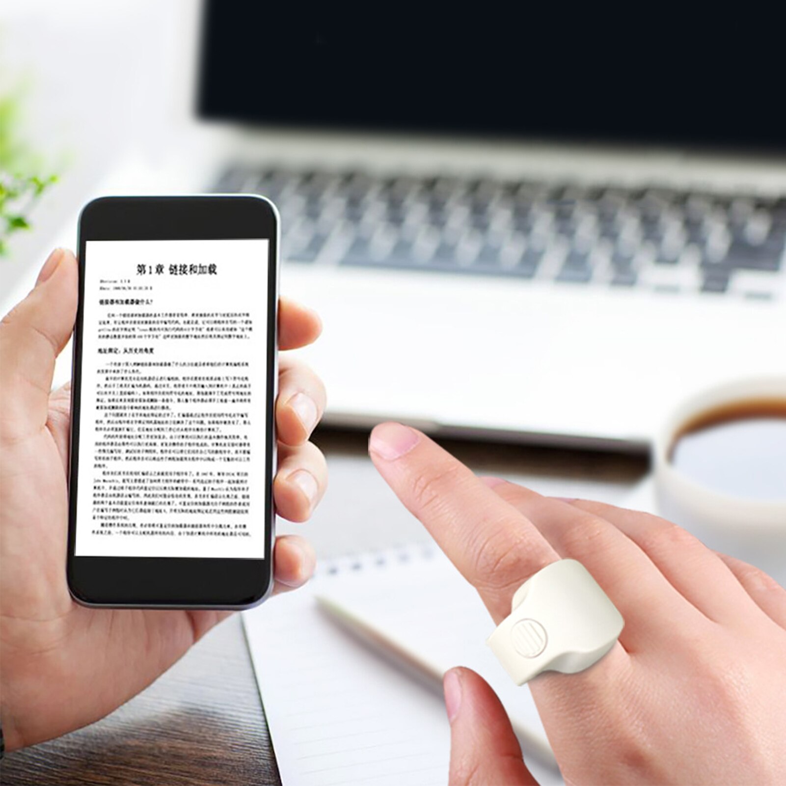 Adjustable Multifunctional Wearable Devices Smart Finger Ring Phone Bluetooth Ring Remote Control E-book Page Turner Ring