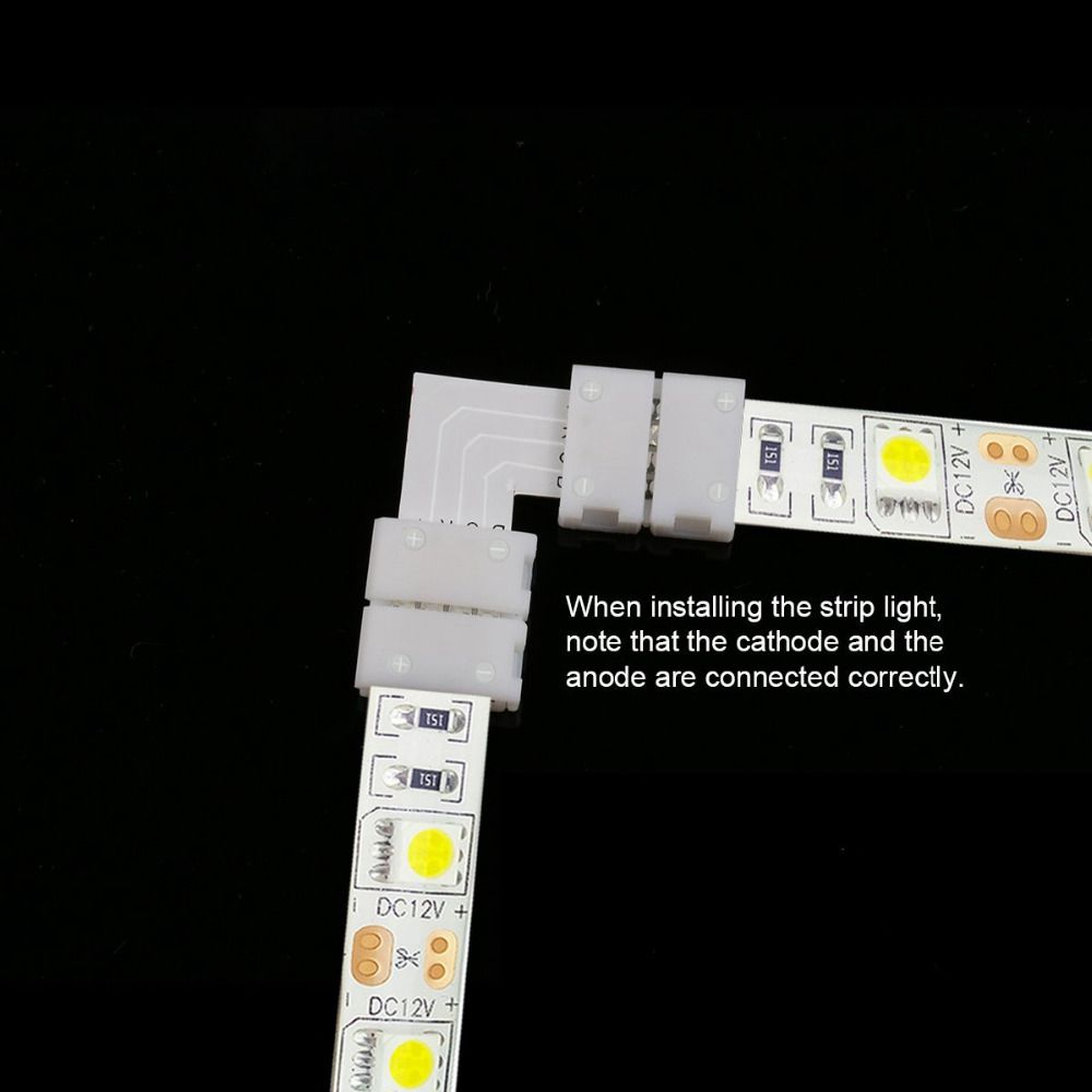 10 set L Shape Connector 2 pin/3 pin/4 pin/5pin solderless For 8mm/10mm/12mm led connector for 5050/3528/2811/ws2812b LED Strip