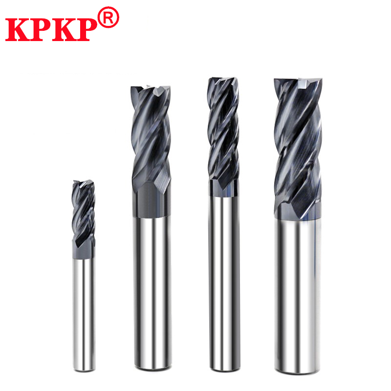 Fraise Hrc50 à 4 cannelures, en alliage d'acier au tungstène, fabrication Cnc, , fraiseuse supérieure, outils pour le travail du bois en acier