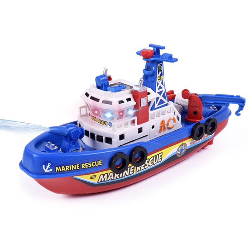 Rc Boten Afstandsbediening Speelgoed Hoge Snelheid Muziek Licht Elektrische Marine Rescue Brandbestrijding Boot Non-Afstandsbediening Speelgoed kids Xmas: Default Title