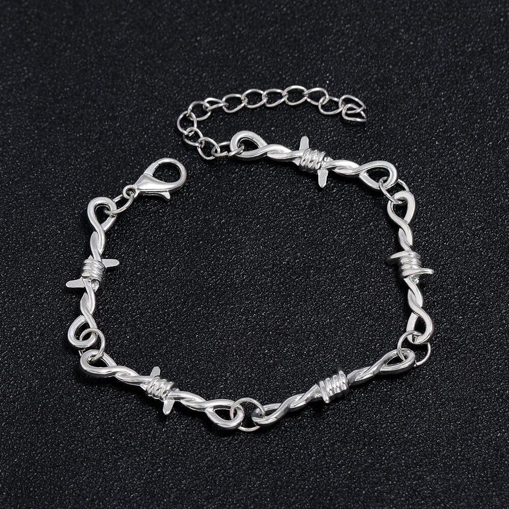 Kleine Draht Brombeersträuchern Armbänder Auf Hand Für Frauen Hüfte-hüpfen Schmuck gotisch Punk Stil Stacheldraht Wenig Dornen Armbinde armreif Männer