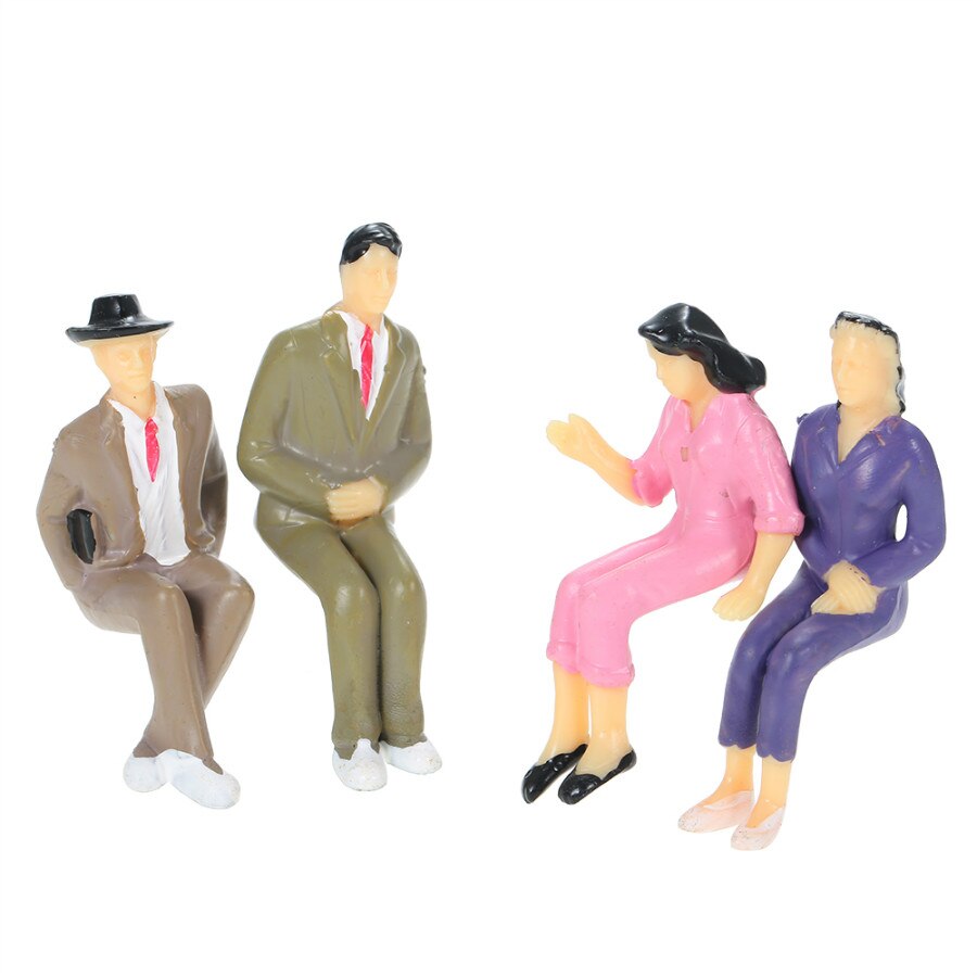 Maqueta de Plano de edificio de personas con arquitectura sentada 1/25 Escala de tren de paisaje figura pintada personajes de Diorama de plástico de pasajeros