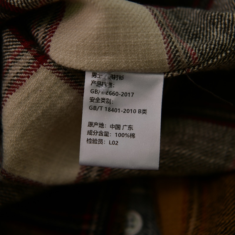 Høstrutete skjorte herre 100%  bomullstopper med lange ermer for menn casual slim fit skjorter klær 837