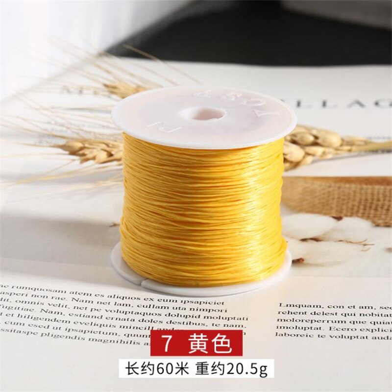 60M/Roll Sterke Elastische Crystal Frezen Cord 1Mm Voor Armbanden Stretch Discussie String Ketting Diy Sieraden Maken cords Lijn: Yellow