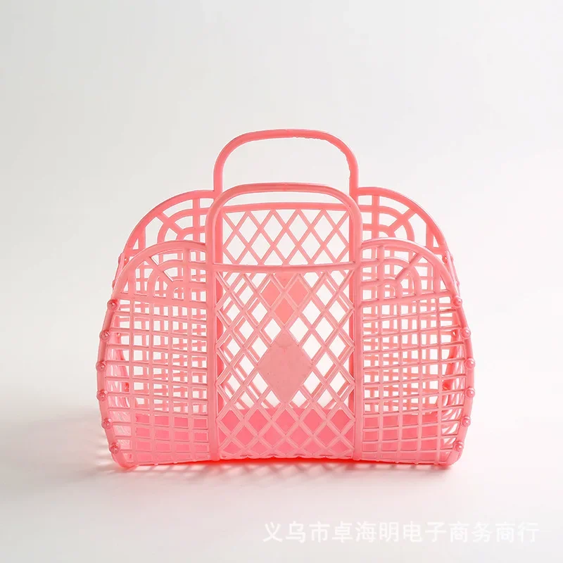 Afneembare douchemand Plastic mand Badkamer Holle wasopbergmand Winkelen Thuisopslag Organisatie Keukenartikelen: Rood