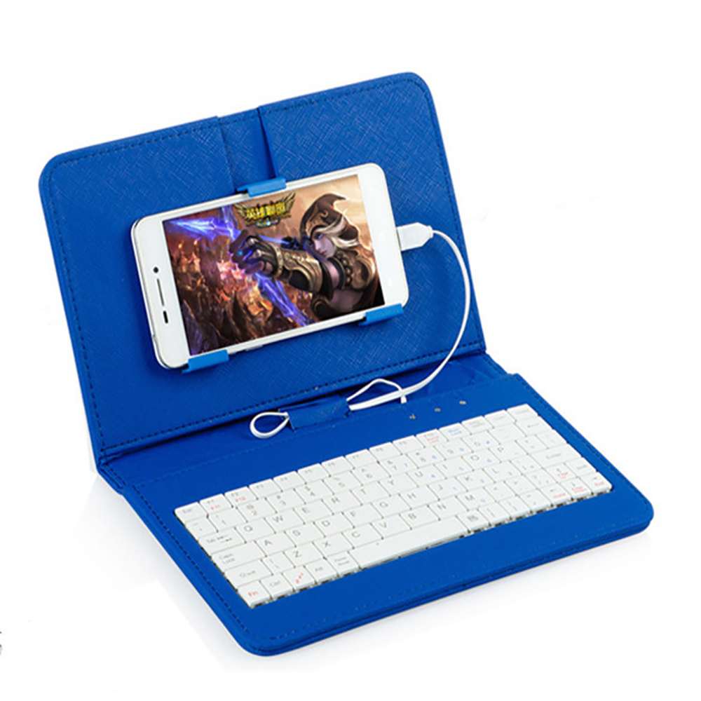 Pu Leather Case Micro Usb Wireless Bluetooth Keyboard Stand Cover Voor Android Mobiele Telefoon Cover Telefoon Case Voor Samsung Xiaomi