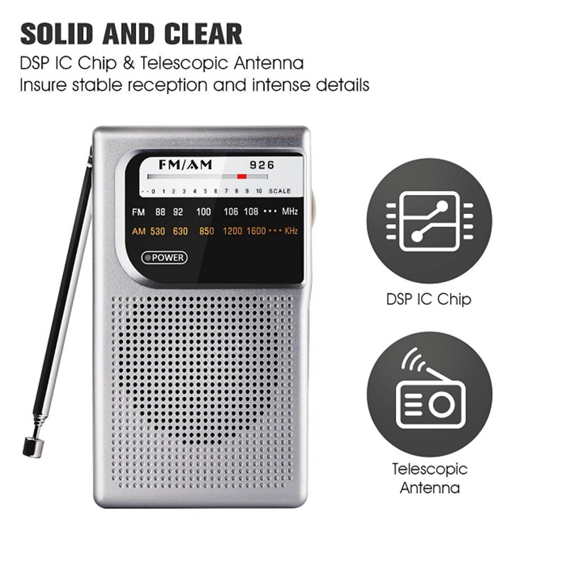 Draagbare Batterij Transistor Radio Fm Am Muziekspeler Mini Pocket Radio Stereo Speakers Rohs Ce-certificering Met Oortelefoon Jack