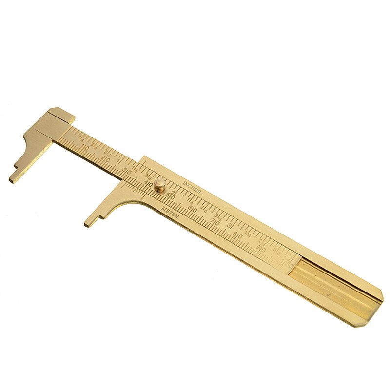 Calibre Vernier de 100mm calibre Mini latón de bolsillo Pie de rey deslizante calibrador Regla de medición artículos delicados herramienta micrométrica de precisión