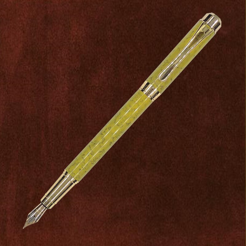 Stylo à plume de luxe coréen de pour écriture, stylo à encre en métal, fournitures scolaires et de bureau, papeterie pour fille: YELLOW
