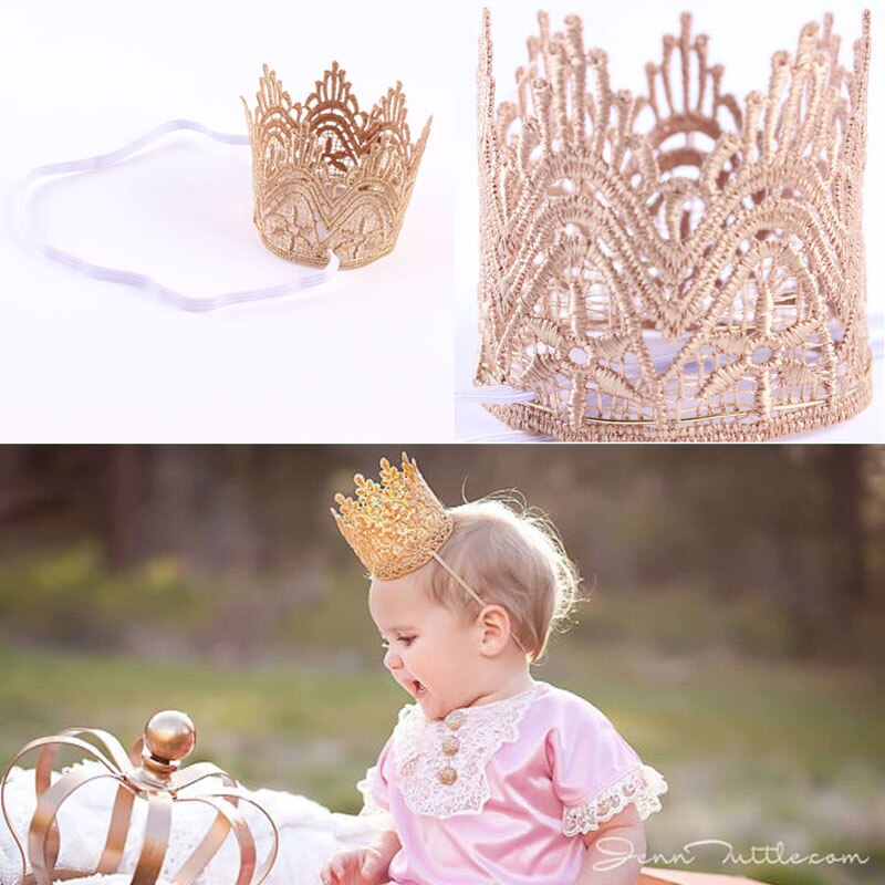 Pasgeboren Baby Meisjes Baby Peuter Grote Kroon Hoofdband Haarband Hoofddeksels Tiara