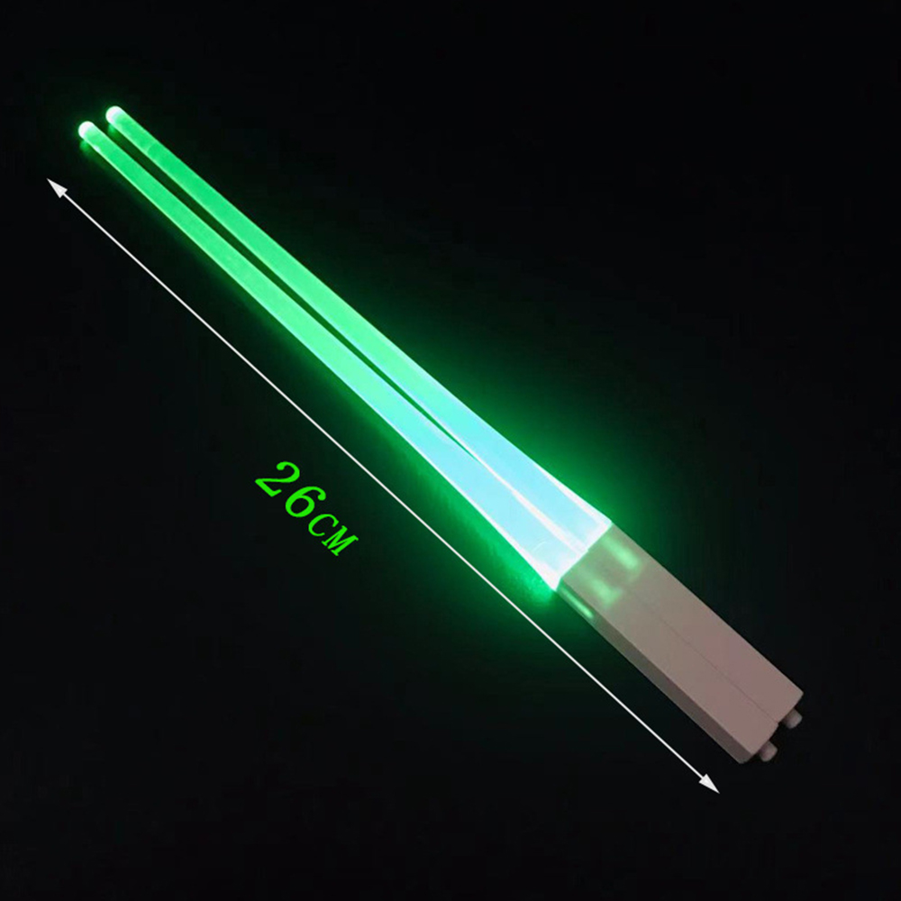1Pair LED Lightsaber Luminous Chopsticks Detachable Washable Reusable BPA Free Tableware For Kitchen Dinner StarWar Theme Party: black