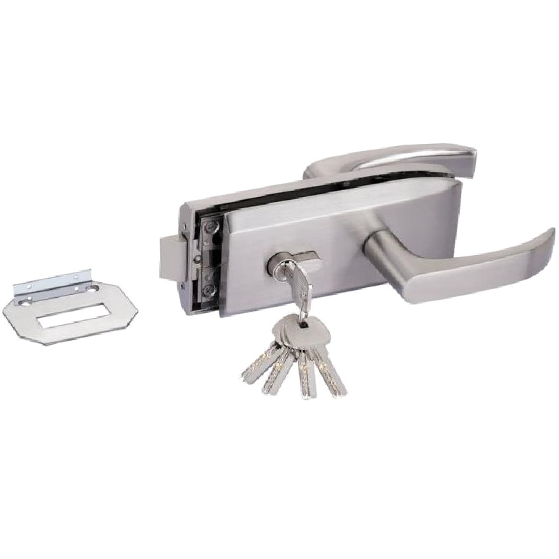 Glass Door Lock W Key Swing Door and Sliding Door Aluminum Frameless Glass Door Lock, High Partition Door Lock