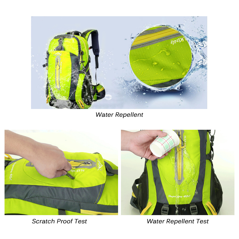 Mochila de viaje resistente al agua para hombre y mujer, bolsa de viaje para acampar, senderismo, portátil, mochila de día, Trekking, escalada, 40L