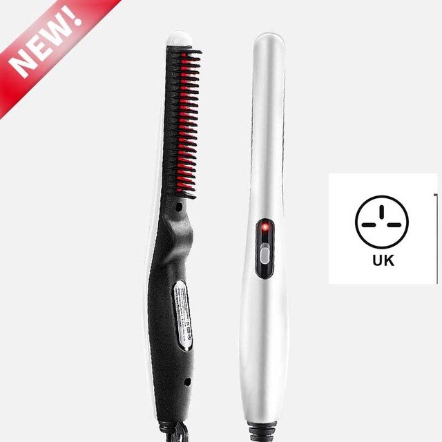 cepillo pelo elÉctrico peine barba secador y alisador innovagoods cepillos para el pelo multifuncional alisador de barba alisador de pelo rizador de pelo rápido peines para el cabello peine hombre: UK no box