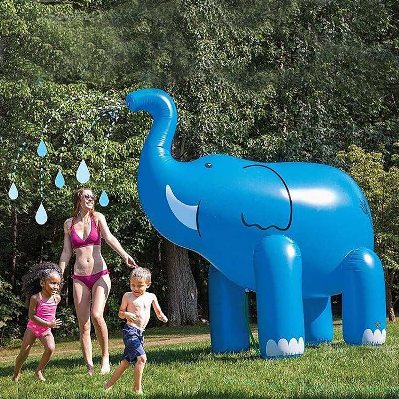 Zomer Eenhoorn Huis Tuin Pvc Olifant Dier Water Park Opblaasbare Strooi Water Speelgoed Kinderen Spelen Waternevel Speelgoed Voor Baby: Blue Elephant