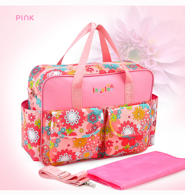 Comme cette momie maternité Nappy sac bébé couches sacs mère Oxford imperméable à l'eau grand sac à bandoulière soins infirmiers: Pink baby bag