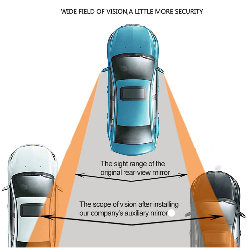 1 Stuk 360 Graden Blind Spot Auto Bolle Spiegel Groothoek Ronde Achteruitkijkspiegel Voor Parking Achteruitkijkspiegel Regen schaduw Veiligheid