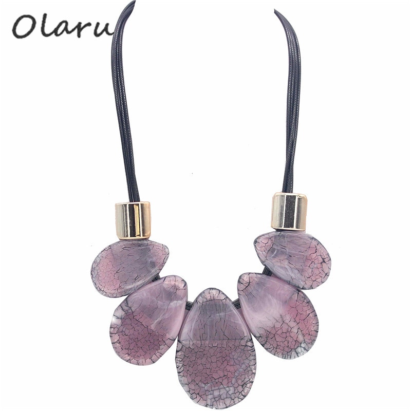 Olaru Satr Jewelry Natural Stone Big Geometry Choker Neckalces Bohemia Maxi Collar Necklace Jewelry SALES