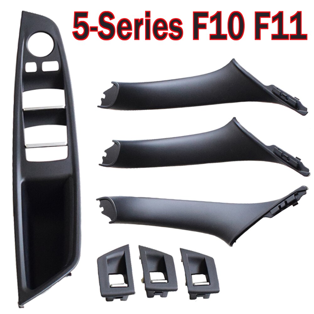 7Pcs Interior Inner Door Handle Pull Trim Grip Cover For BMW F10 F11 F18 F30 520i 525i 5-Series Left Hand Driving Car Styling