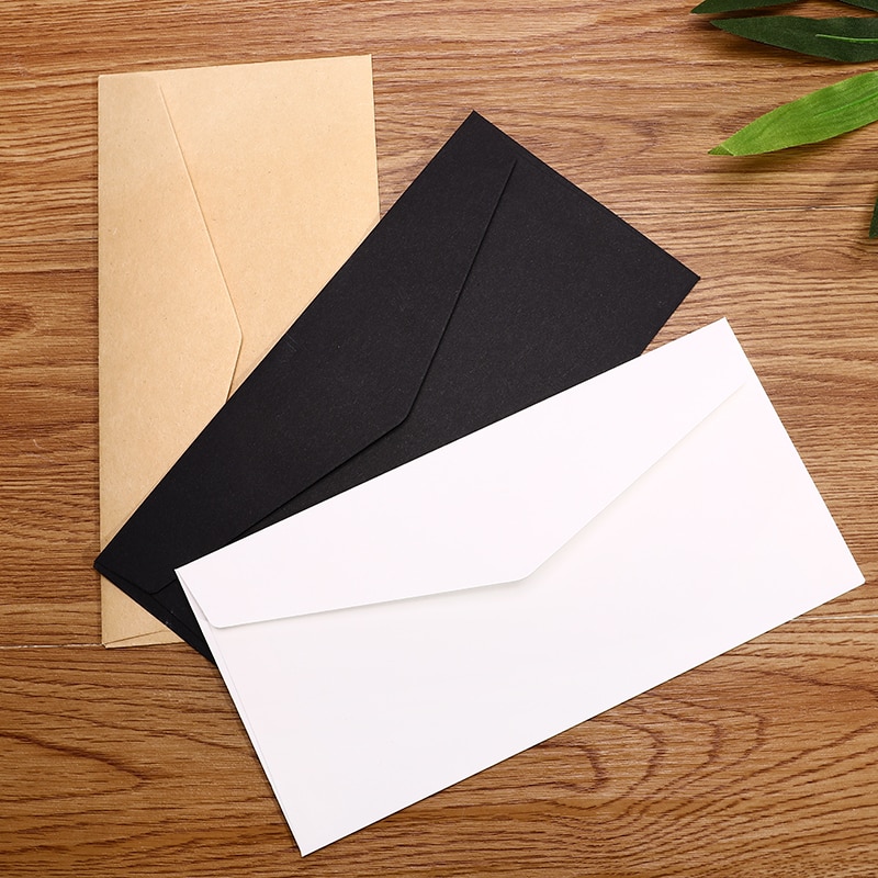 50 Stks/partij Retro Europese Stijl Envelop Zwart Wit Ambachtelijke Papier Envelop Voor Postkaart Brief Scrapbooking School Stationair