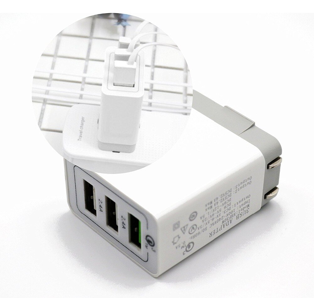 3.0 Quick Fast Charger 3-Ports QC3.0 USB Wall Charger Travel Adapter Smart Charge For iPAD Tablet Samsung Galaxy S6