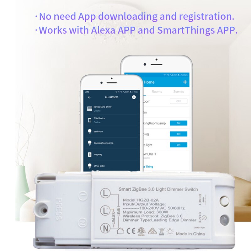 Lonsonho Zigbee 3,0 Clever Dimmer Regler Modul Relais kompatibel Echo Smartthings ZHA Zigbee2MQTT