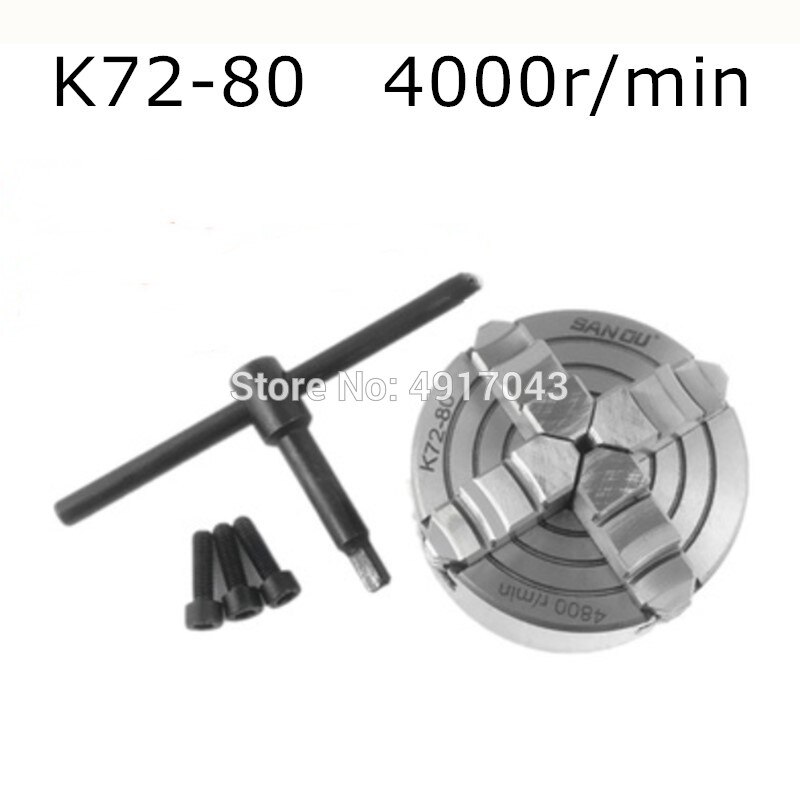 Reversible Drill Chuck Jaw Metal &amp; Lathe Chuck Lathe Chuck K72-80 4-Jaw Independent Turning Machin CNC Drilling Milling Machine