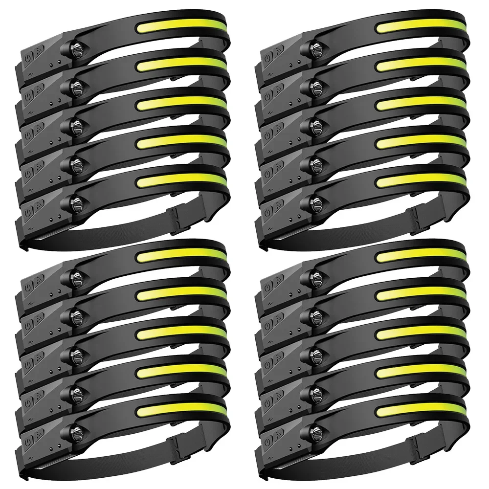 Induktionspandelamper cob led-sensor pandelampe indbygget batteri lommelygte usb genopladelig pandelampe 5 lystilstande pandelampe