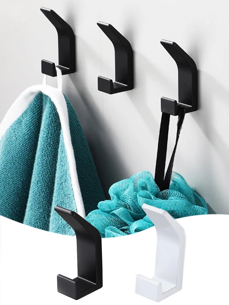 Crochet Double pour serviette, noir et blanc, pour vêtements de salle de bain, chambre à coucher, crochet pour manteau, accessoires de cuisine pour salon