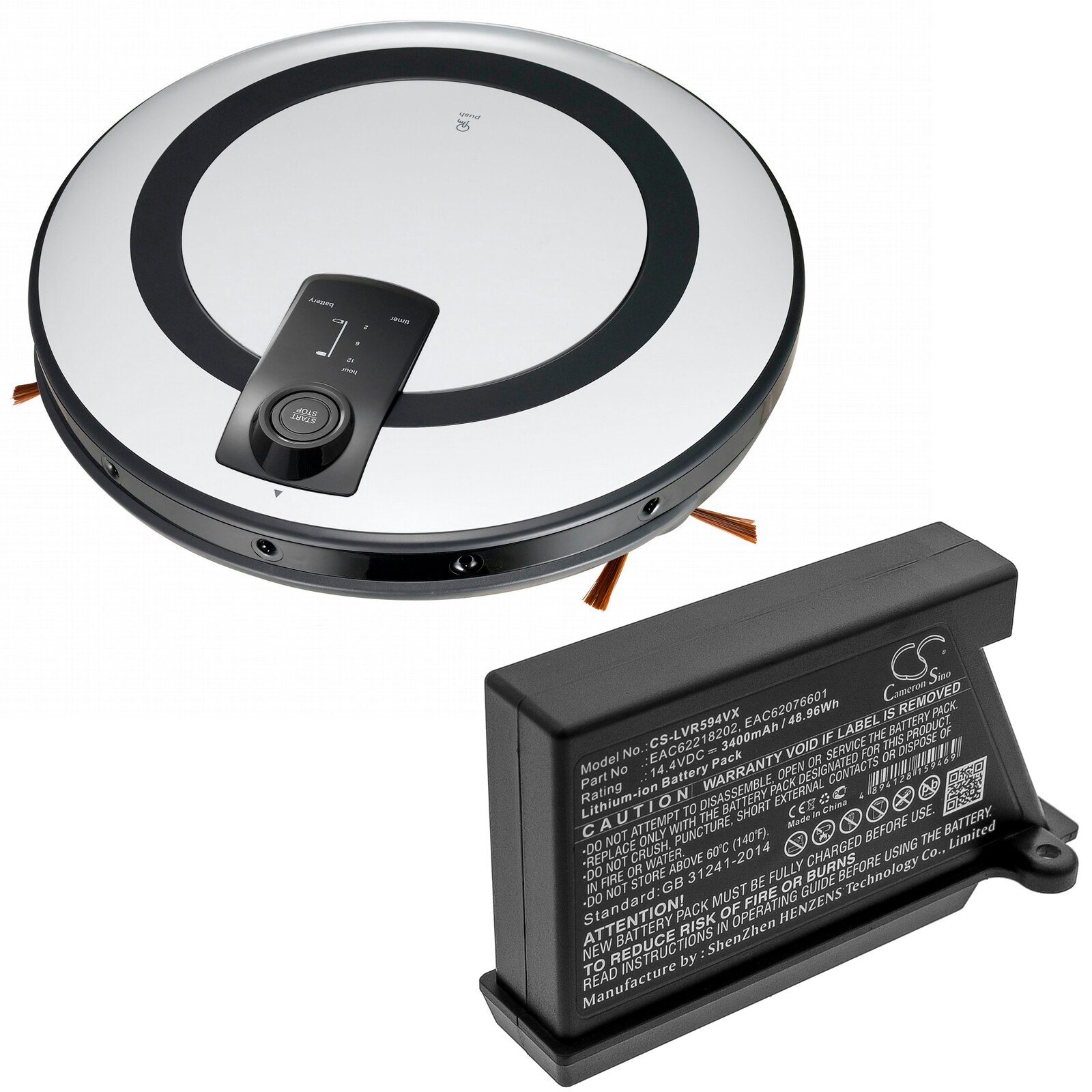 Cameron sino 3400 mah akku für lg hombot  vr1320b,vr5901 lvm ,vr5903 lvm ,vr5906,vr5912lv,vr6140lv,vr63455lv,vr6370 lvm ,vr64702 lvmb