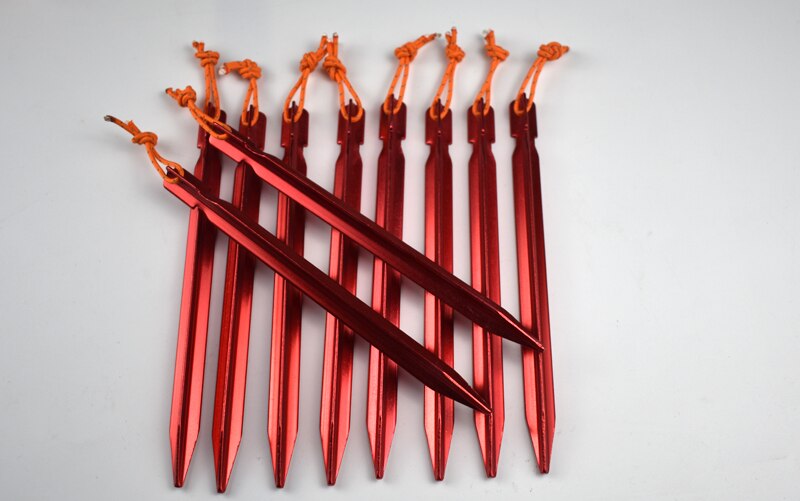 10 stücke Heringe 7 zoll Aluminium Zelt Einatz mit Seil Ich bin Freien Zelt zubehör Stifte markise heringe Einatz heringe