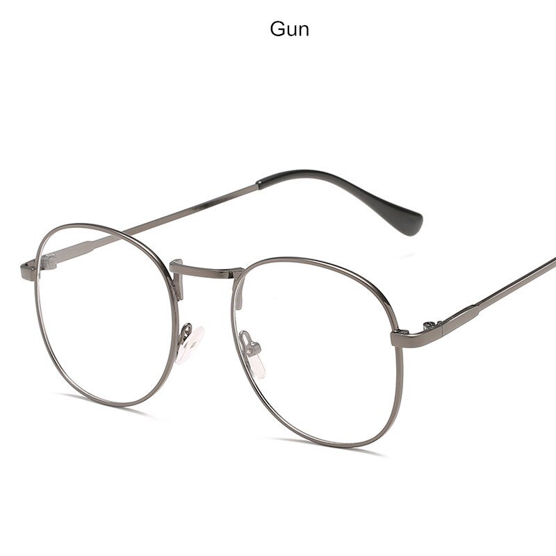 Vintage Metalen Brillen Anti-Blauw Licht Vrouwen Optiek Bijziendheid Bril Klassieke Mode Ronde Frame Bril Computer Mannen: Gun